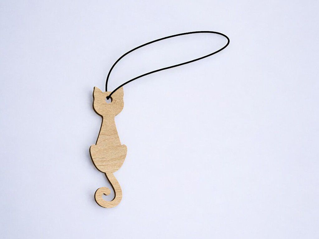 Laser Cut Hanging Cat Ornament Vector