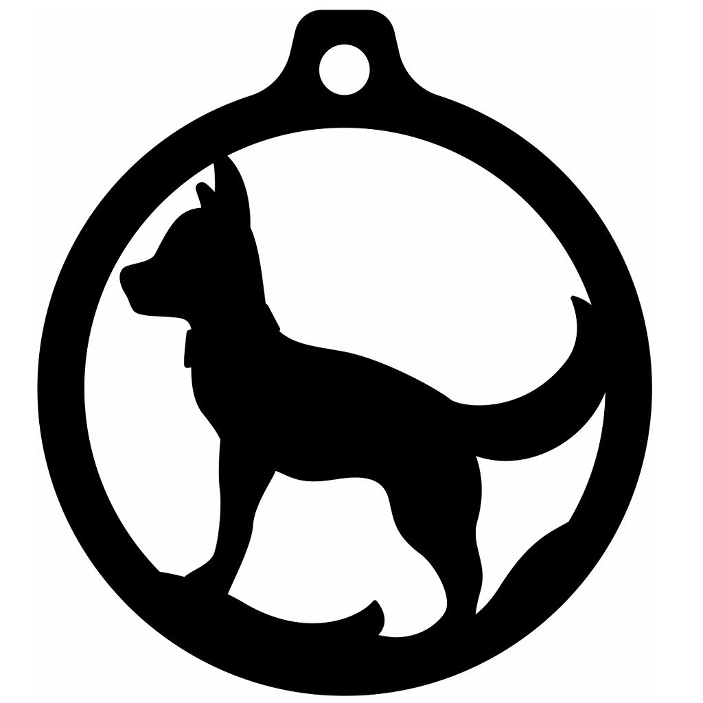 Laser Cut Dog Christmas Ball Ornament Vector