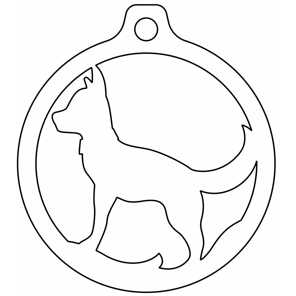 Laser Cut Dog Christmas Ball Ornament Vector