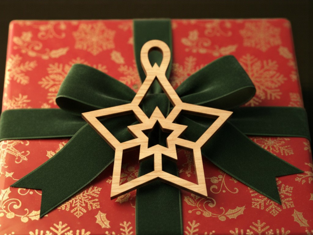 Laser Cut Star Bauble Christmas Tree Decoration Vector
