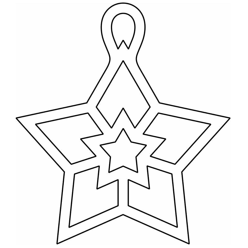 Laser Cut Star Bauble Christmas Tree Decoration Vector