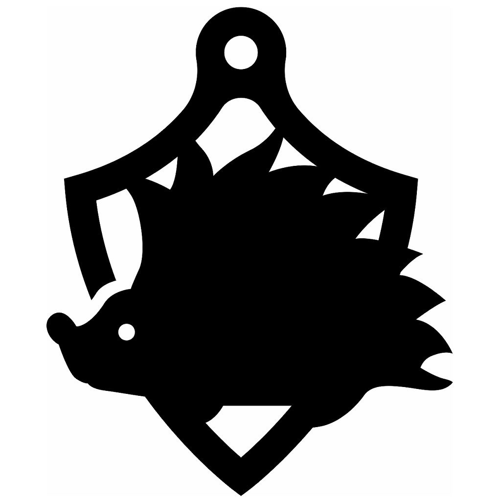 Laser Cut Hedgehog Christmas Pendant Vector