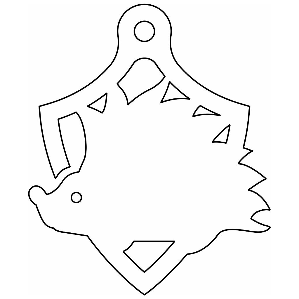 Laser Cut Hedgehog Christmas Pendant Vector