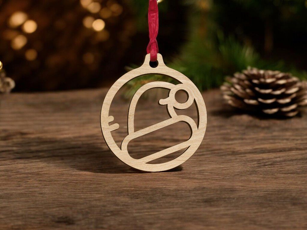 Laser Cut Santa Hat Christmas Bauble Vector