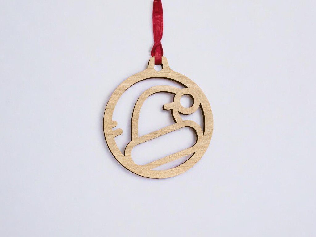 Laser Cut Santa Hat Christmas Bauble Vector