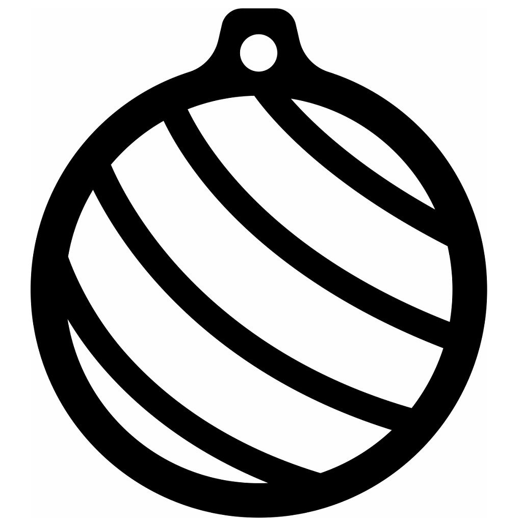 Laser Cut Christmas Stripe Ball Vector