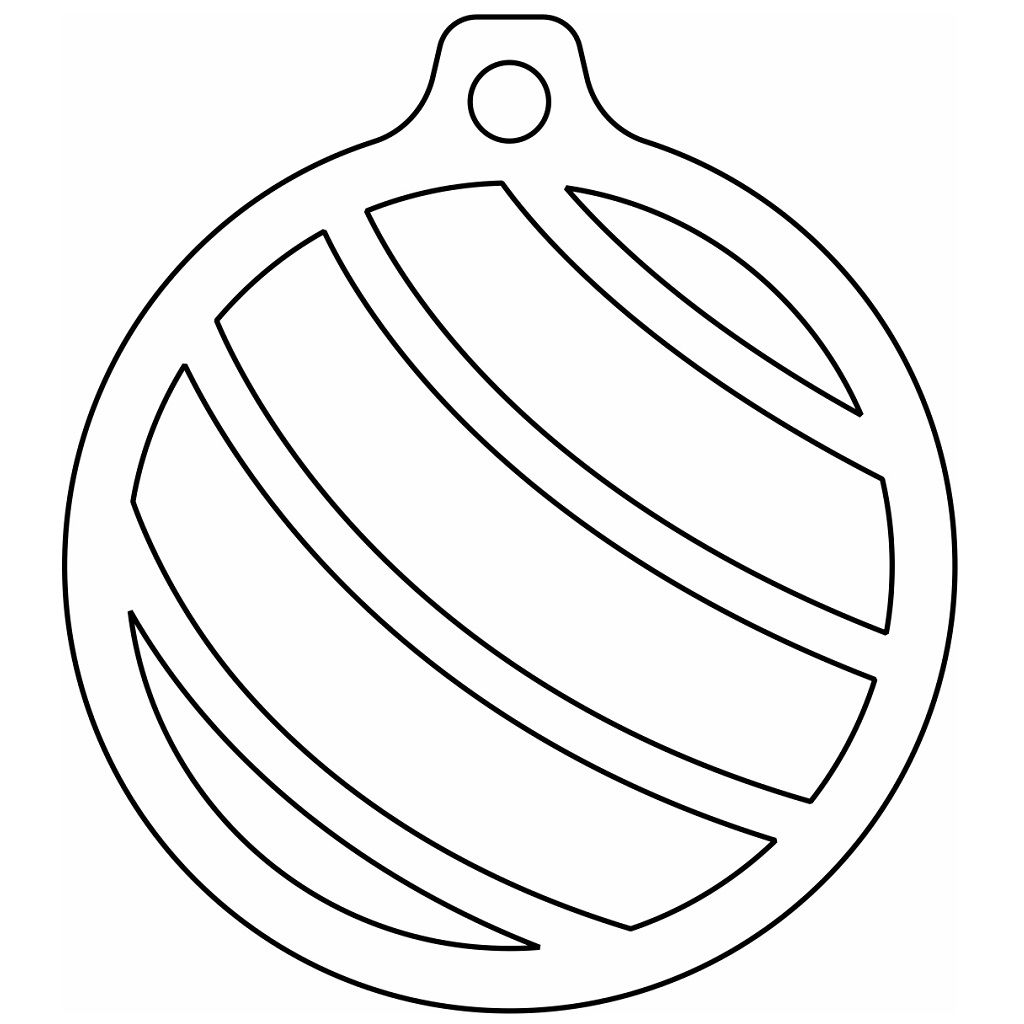 Laser Cut Christmas Stripe Ball Vector