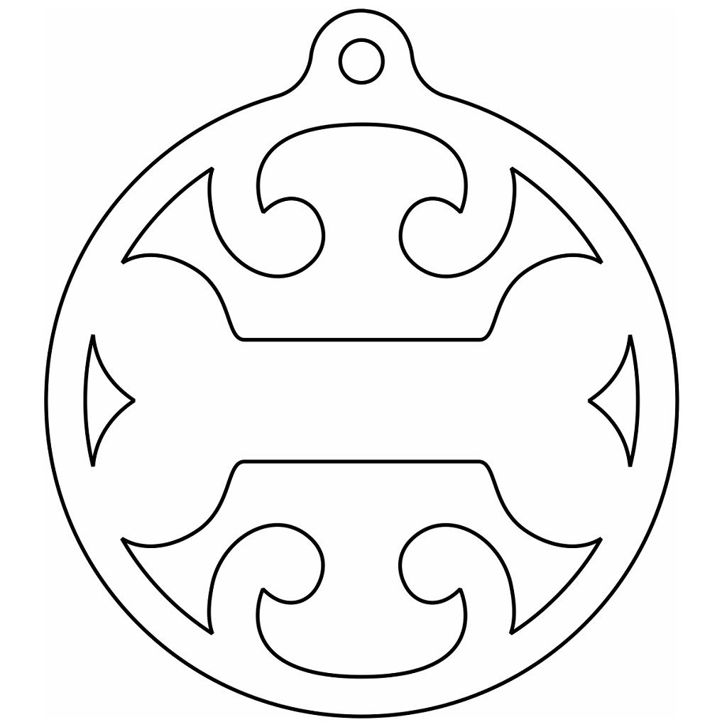 Laser Cut Dog Bone Christmas Ball Vector