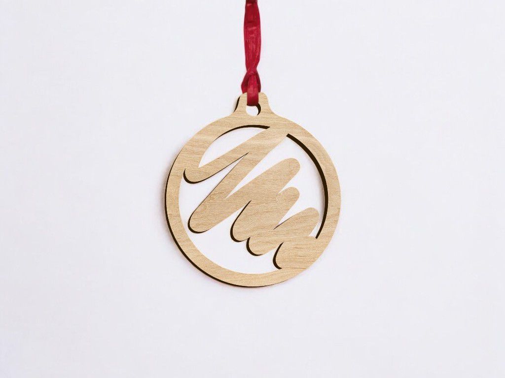 Laser Cut Life Line Pattern Christmas Ball Vector