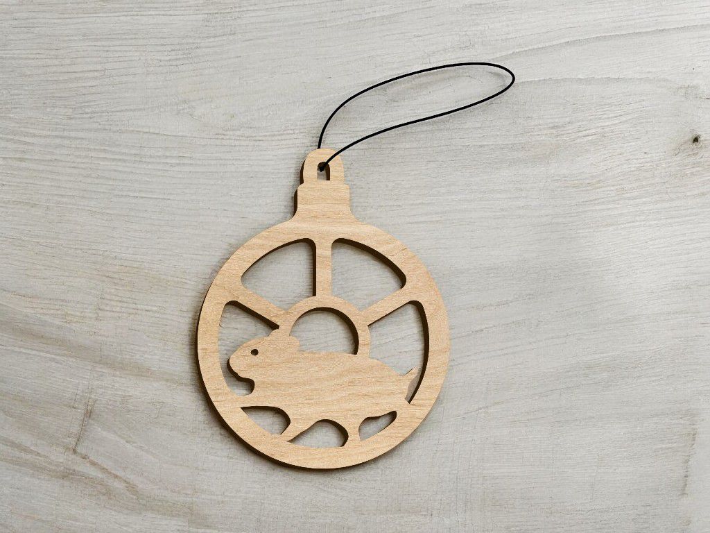 Laser Cut Mouse Christmas Bauble Vector