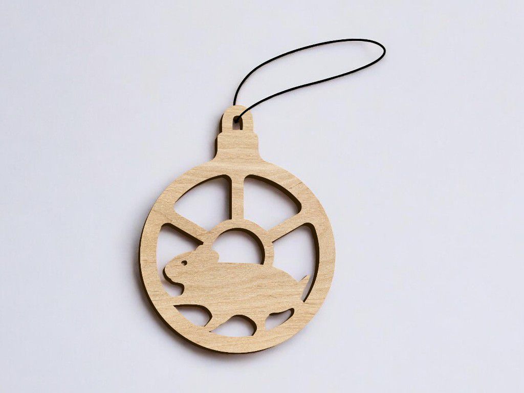 Laser Cut Mouse Christmas Bauble Vector