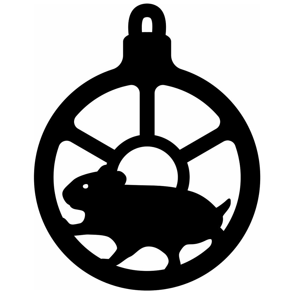Laser Cut Mouse Christmas Bauble Vector
