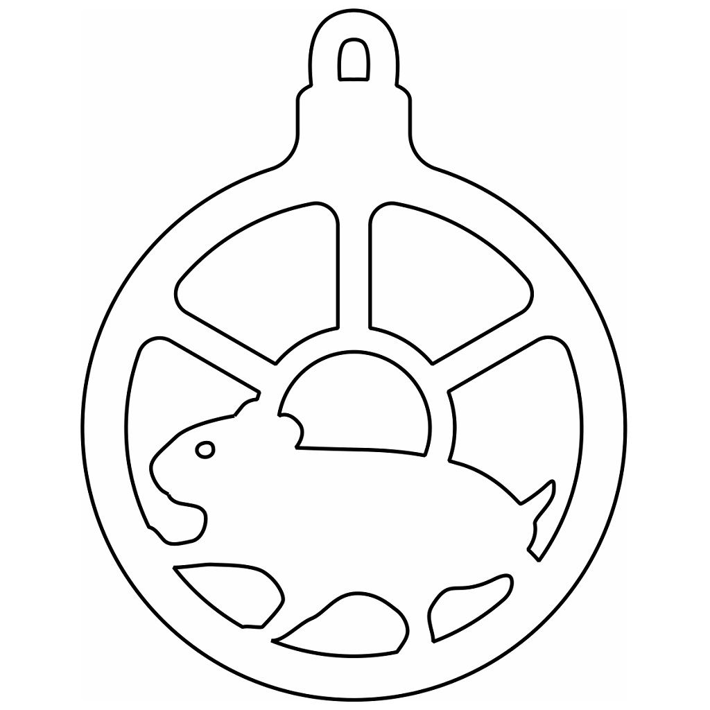 Laser Cut Mouse Christmas Bauble Vector