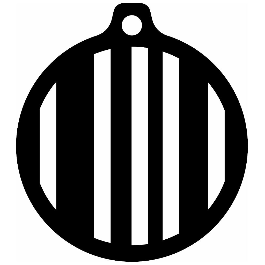 Laser Cut Striped Christmas Ornament Vector