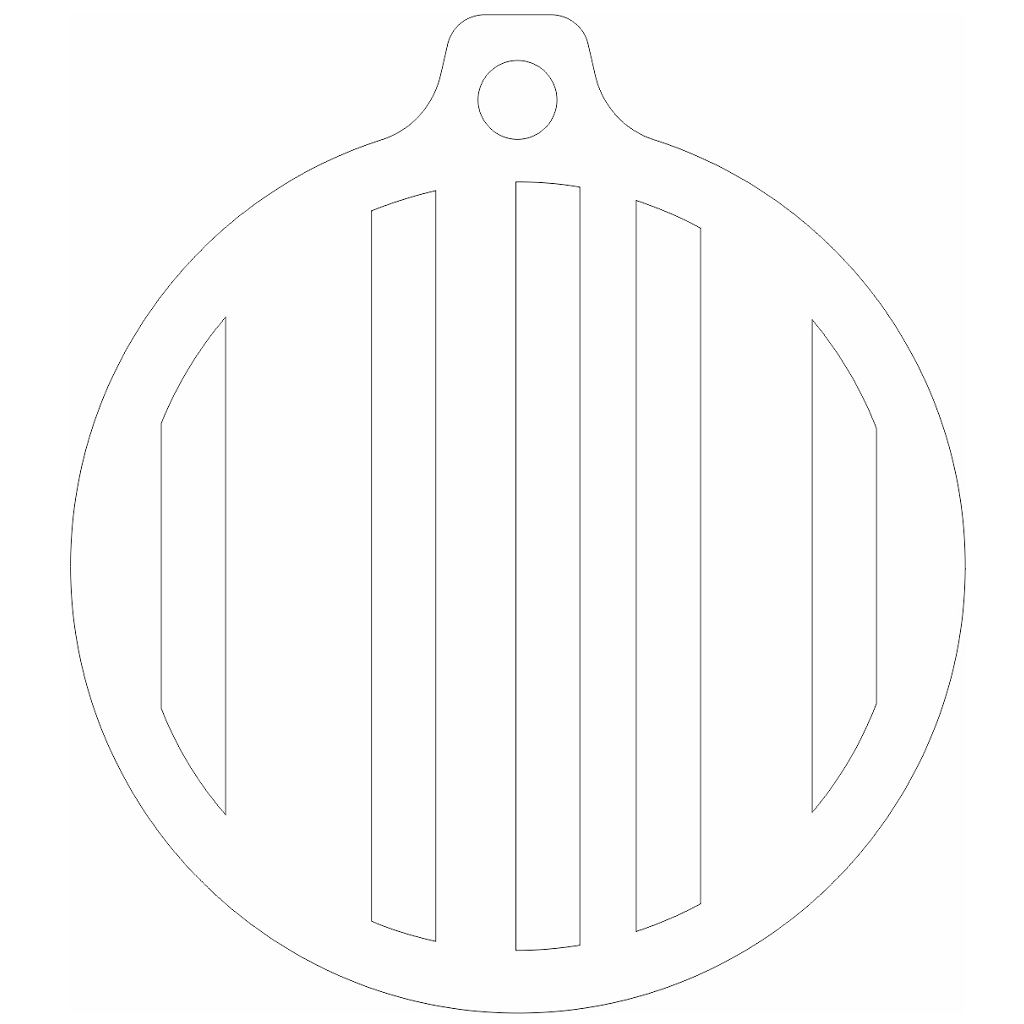 Laser Cut Striped Christmas Ornament Vector