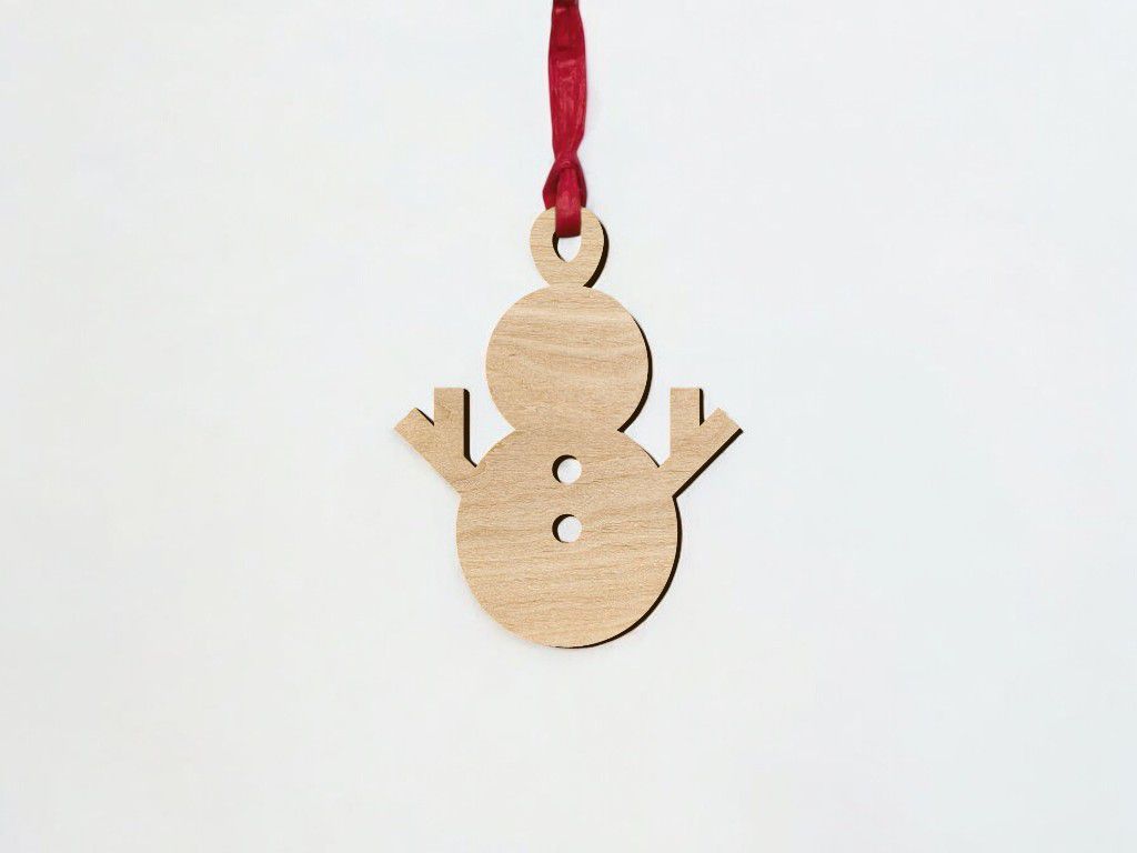 Laser Cut Snowman Christmas Ornament Vector