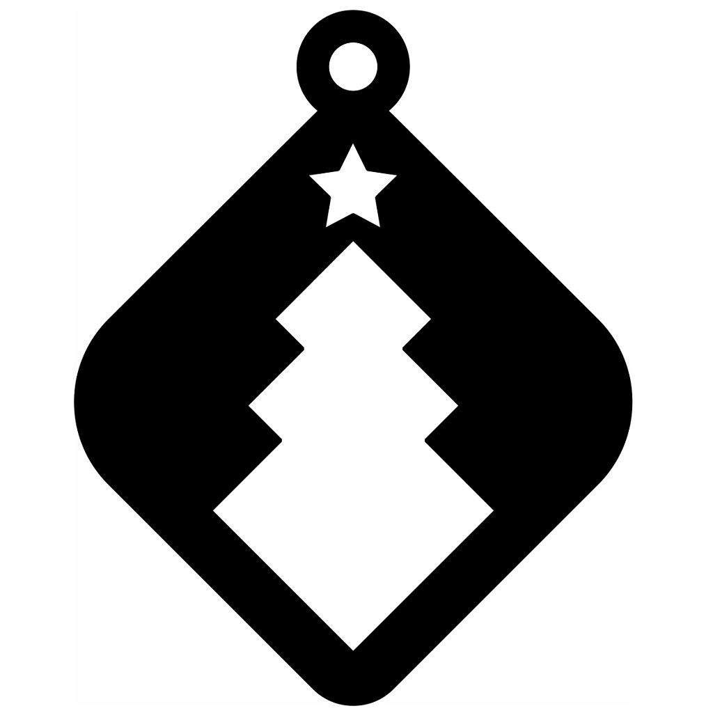 Laser Cut Wooden Christmas Craft Ornament Vector