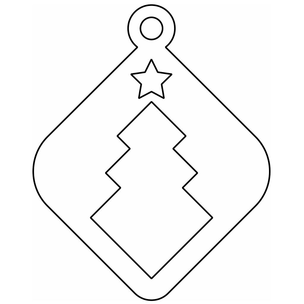 Laser Cut Wooden Christmas Craft Ornament Vector