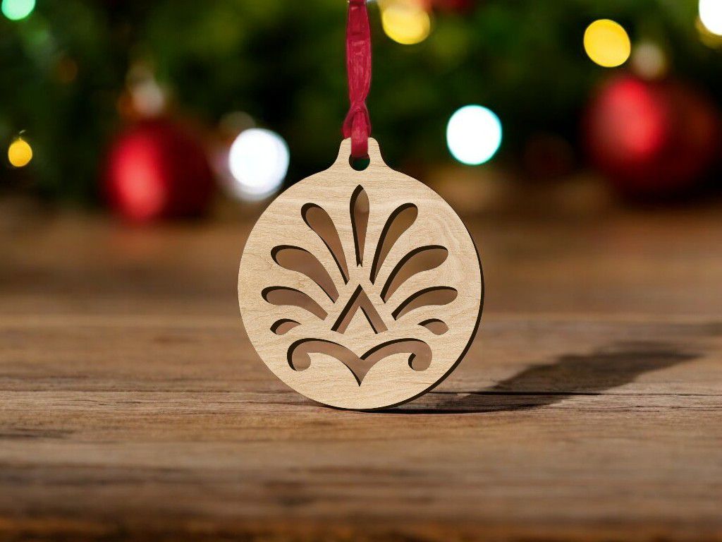 Laser Cut Decorative Christmas Ball Vector