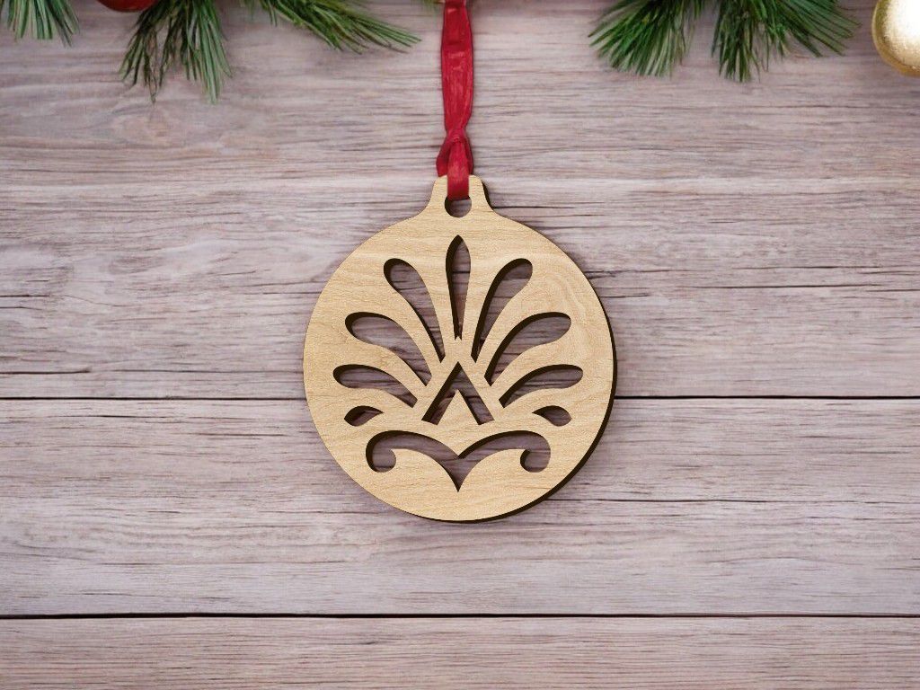 Laser Cut Decorative Christmas Ball Vector