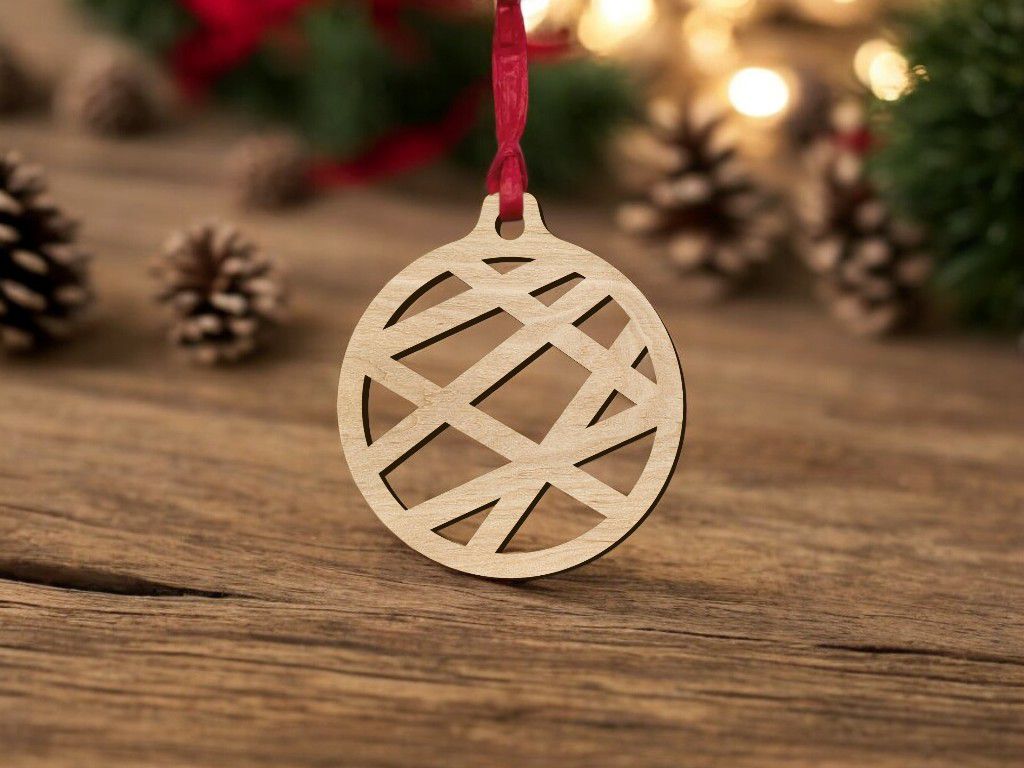 Laser Cut Circle Line Ball Ornament Vector