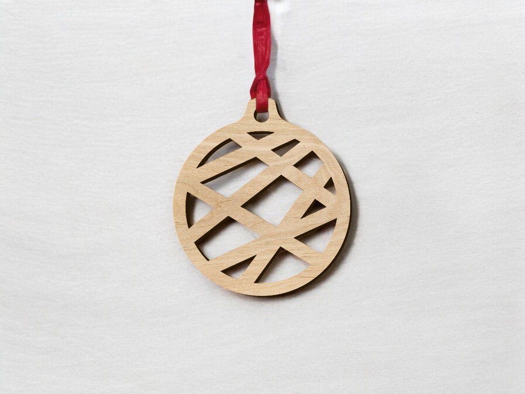 Laser Cut Circle Line Ball Ornament Vector