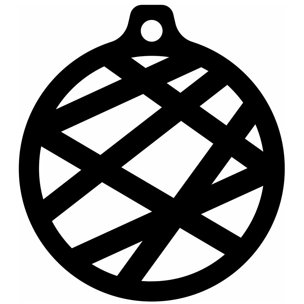 Laser Cut Circle Line Ball Ornament Vector