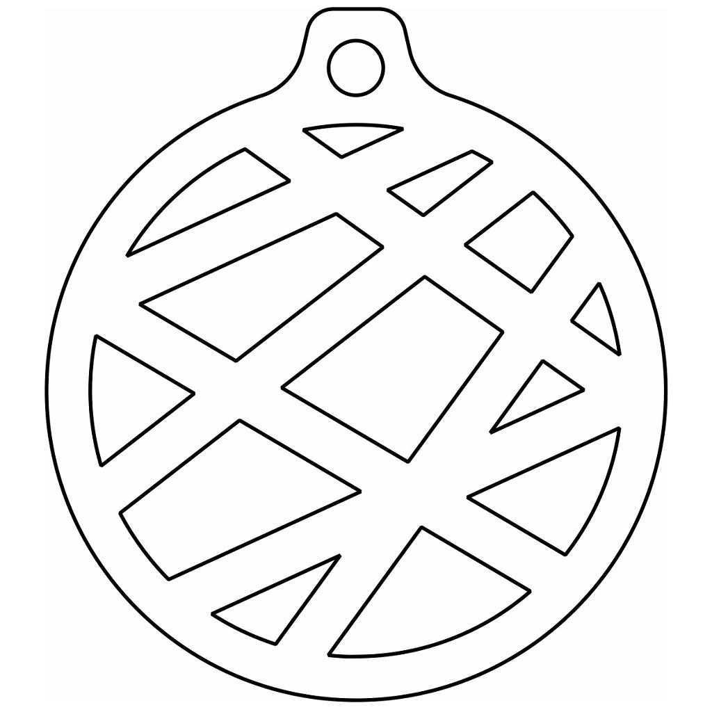 Laser Cut Circle Line Ball Ornament Vector