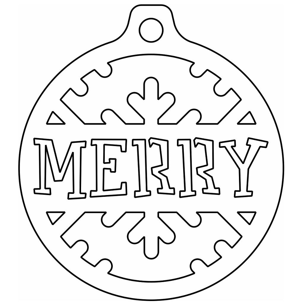 Laser Cut Merry Christmas Ball Ornament Vector
