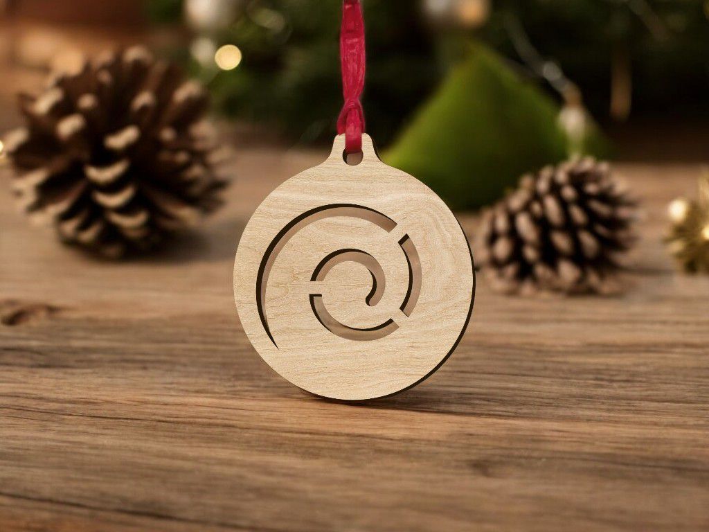Laser Cut Spiral Christmas Ball Ornament Vector