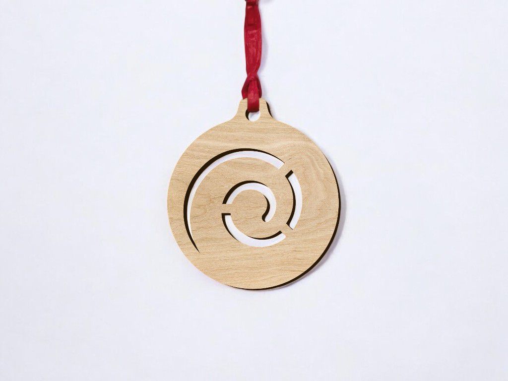 Laser Cut Spiral Christmas Ball Ornament Vector