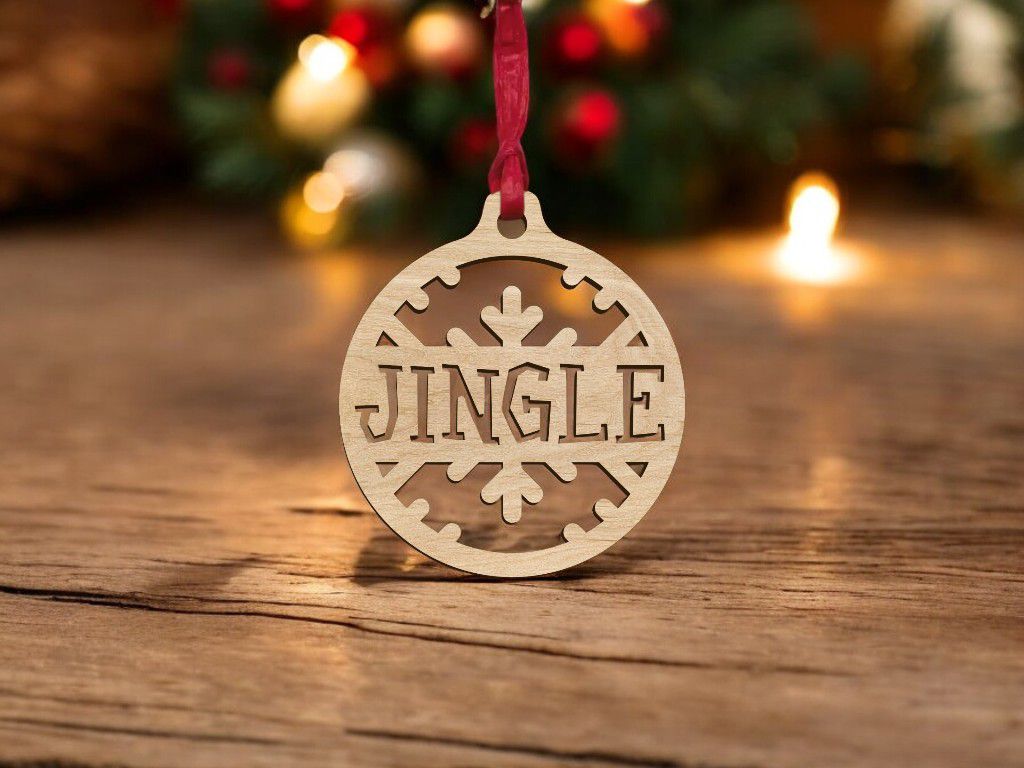 Laser Cut Jingle Christmas Tree Bauble Vector