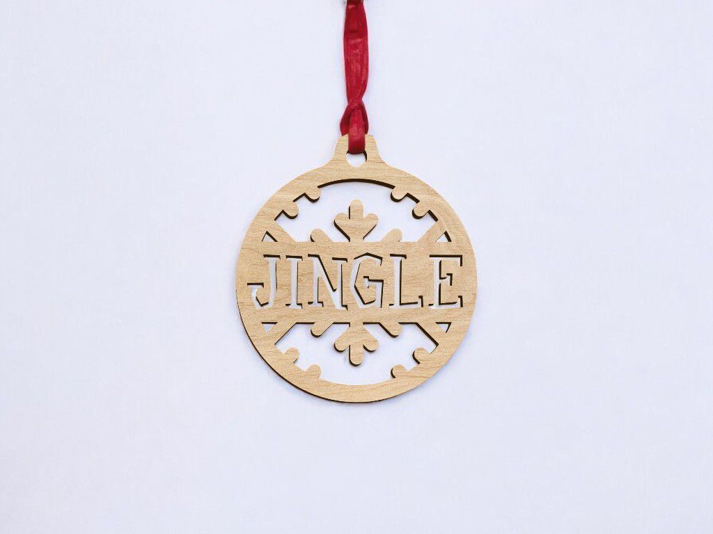 Laser Cut Jingle Christmas Tree Bauble Vector