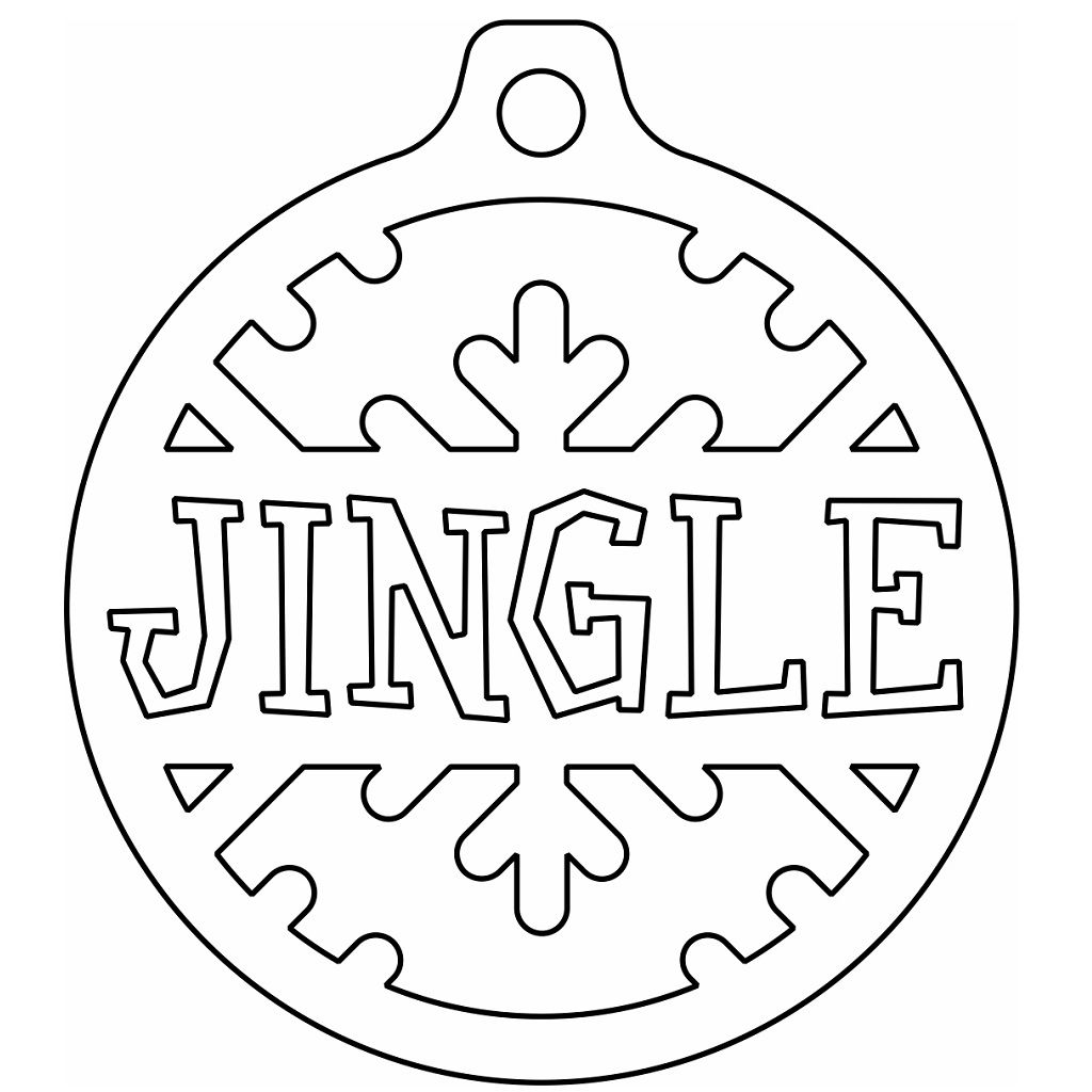 Laser Cut Jingle Christmas Tree Bauble Vector