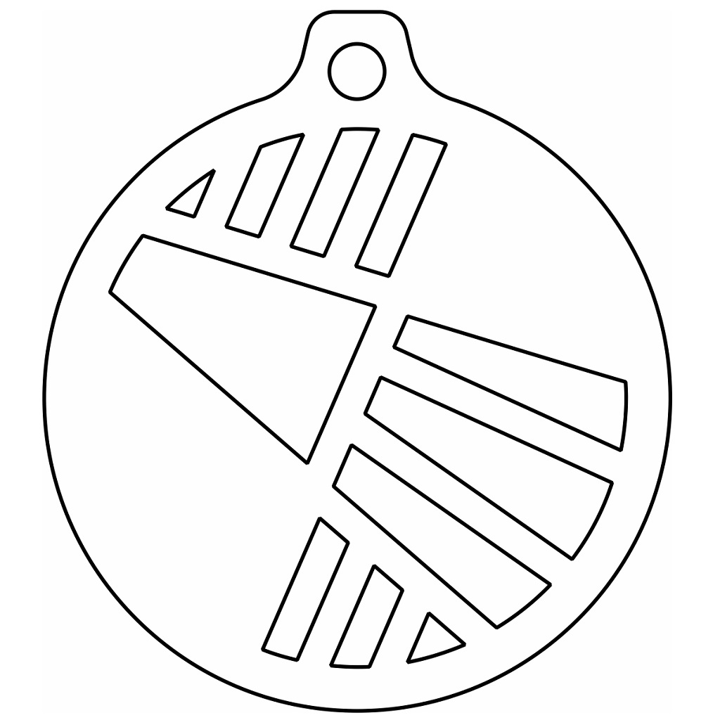 Laser Cut Christmas Ornament with Abstract Design Vector