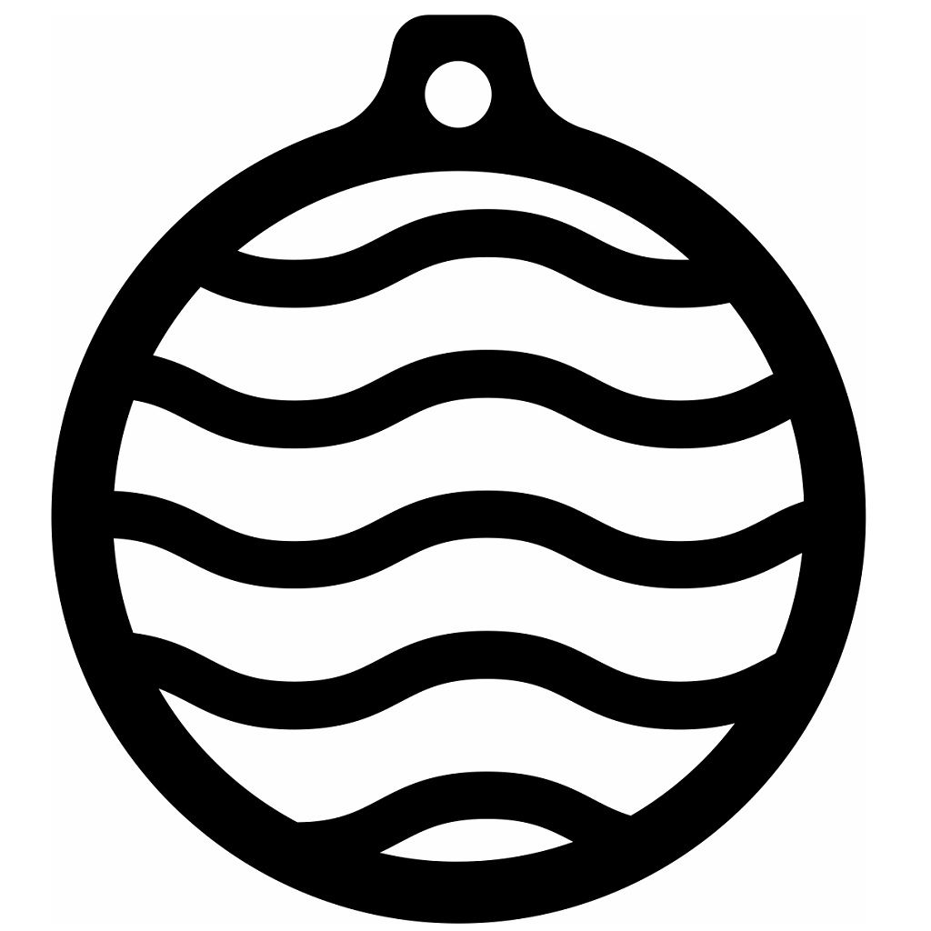 Laser Cut Wavy Christmas Bauble Vector