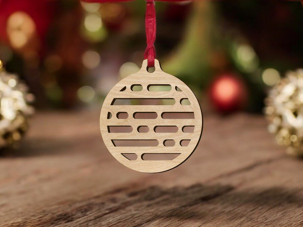 Laser Cut Wood Christmas Tree Ornament Vector