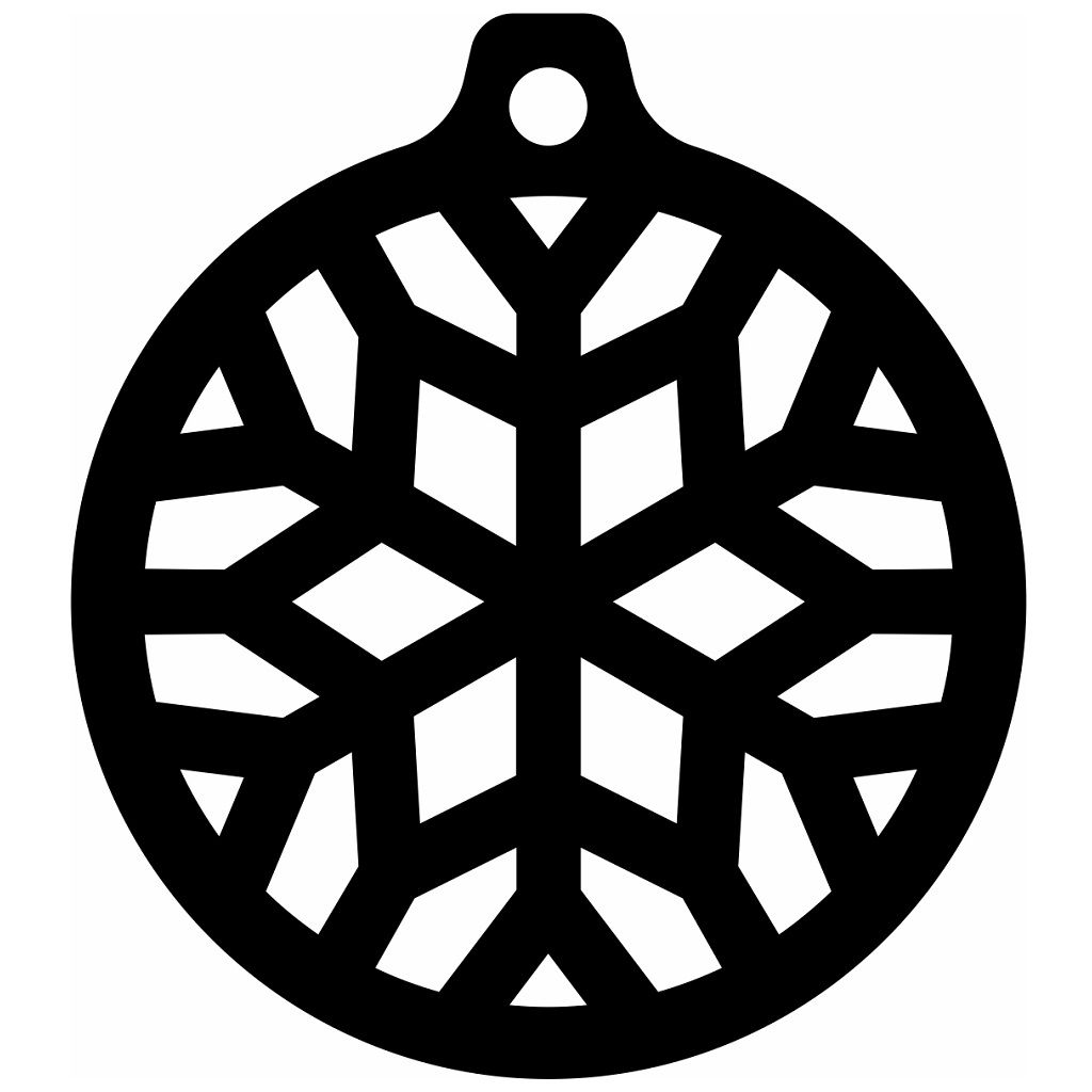 Laser Cut Wooden Ornament with Snowflake Design Vector