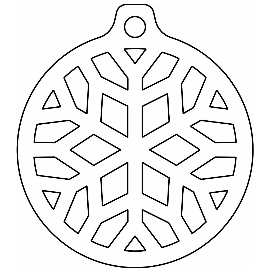 Laser Cut Wooden Ornament with Snowflake Design Vector