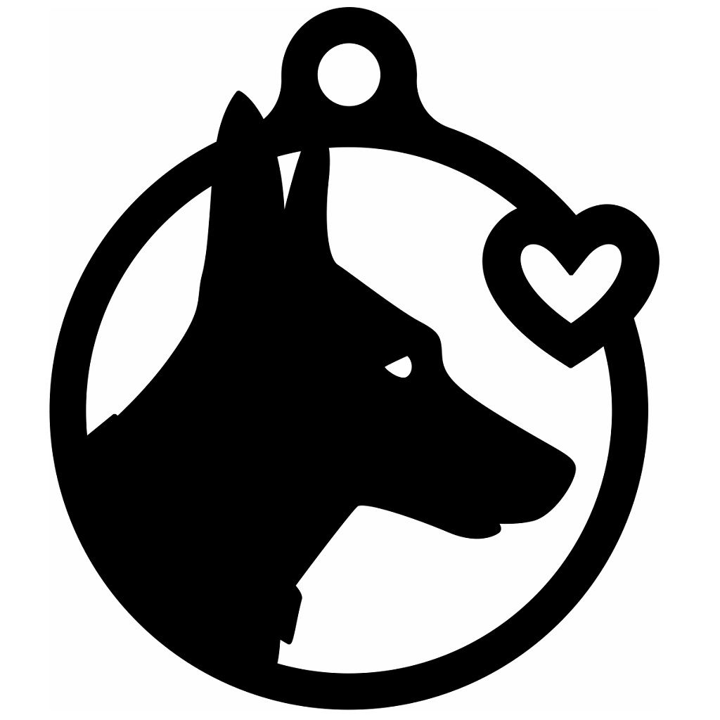 Laser Cut Doberman Christmas Ornament Vector