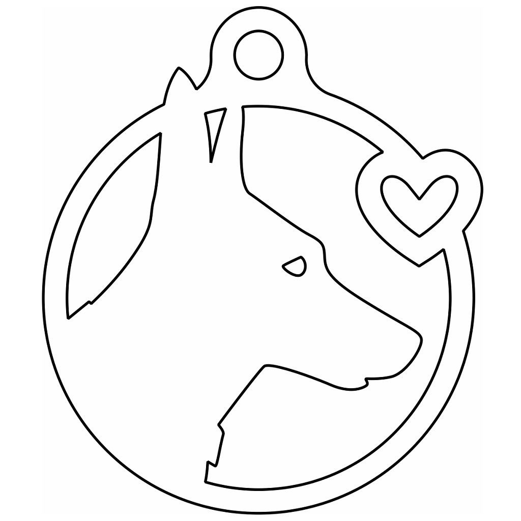 Laser Cut Doberman Christmas Ornament Vector