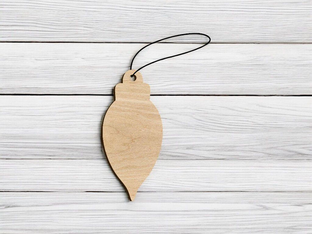 Laser Cut Christmas Bulb Ornament Craft Vector