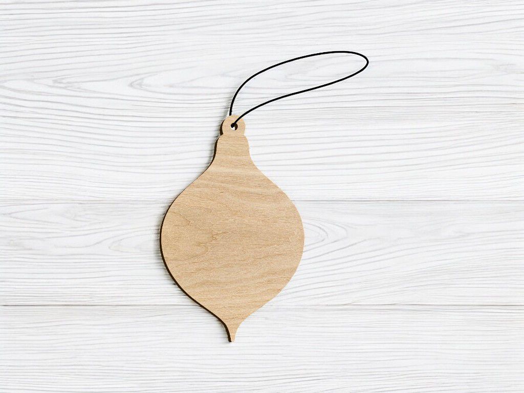 Laser Cut Oval Bulb Ornament Blank Vector
