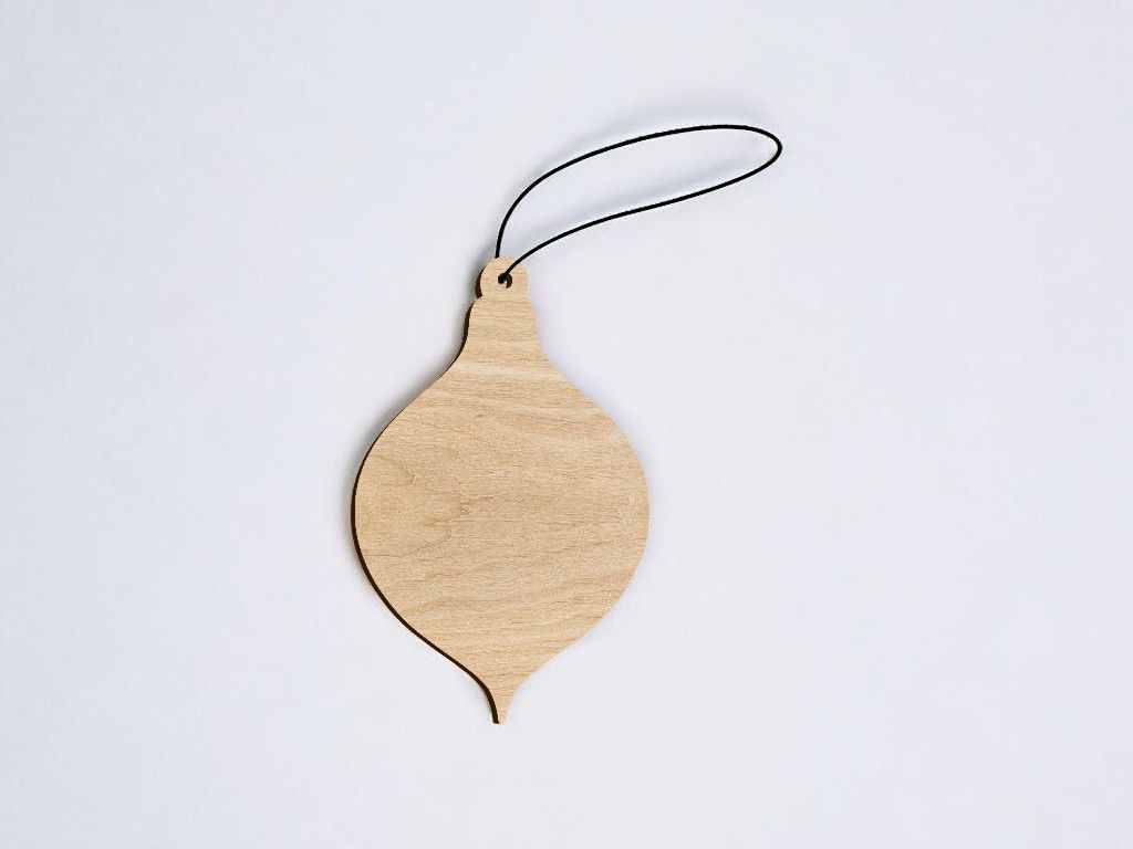 Laser Cut Oval Bulb Ornament Blank Vector