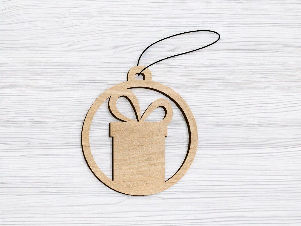 Laser Cut Gift Box Christmas Ball Vector