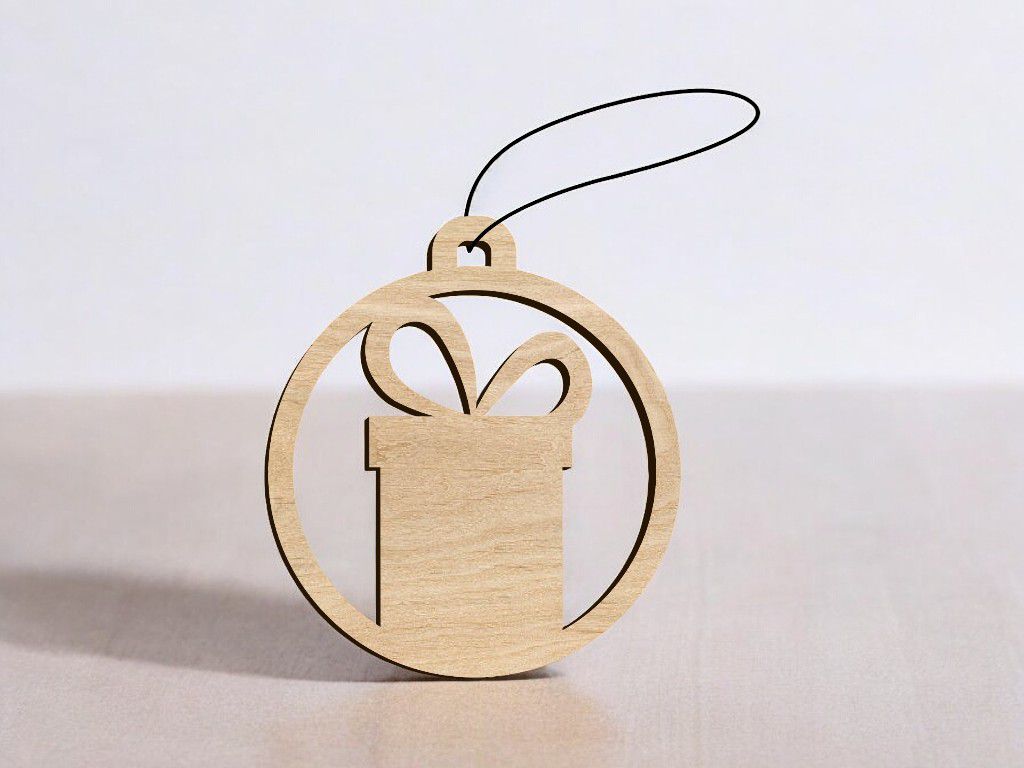 Laser Cut Gift Box Christmas Ball Vector