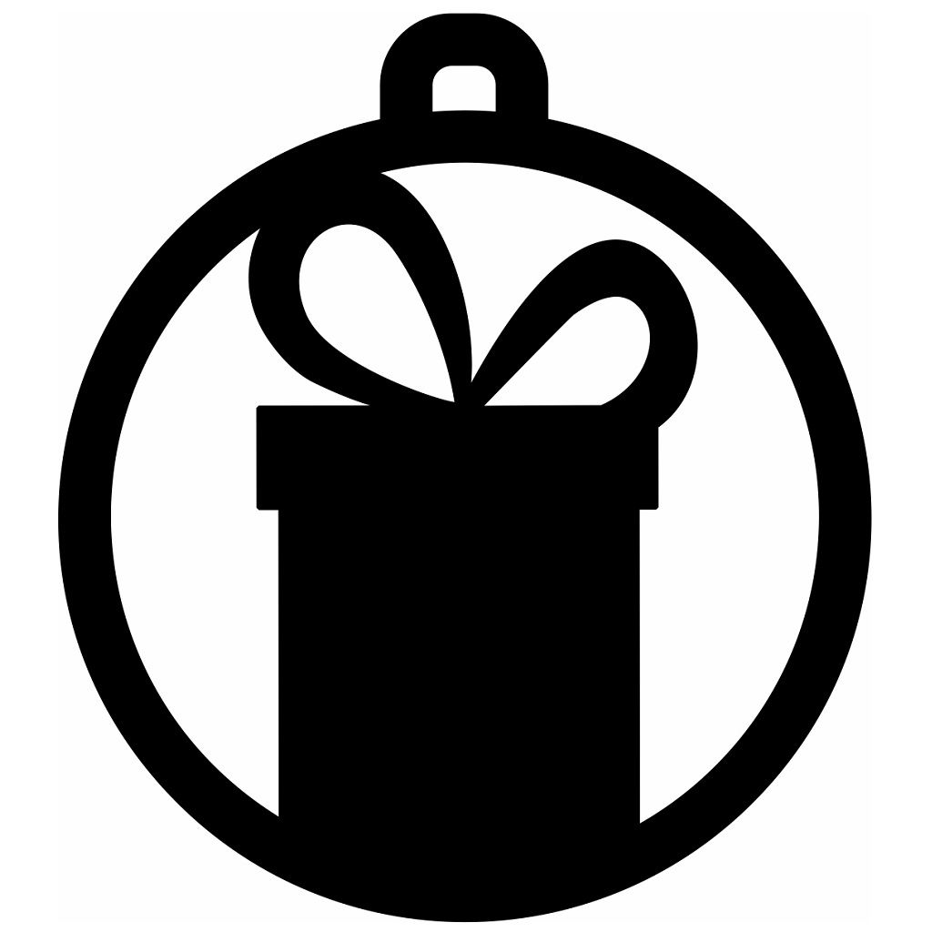 Laser Cut Gift Box Christmas Ball Vector