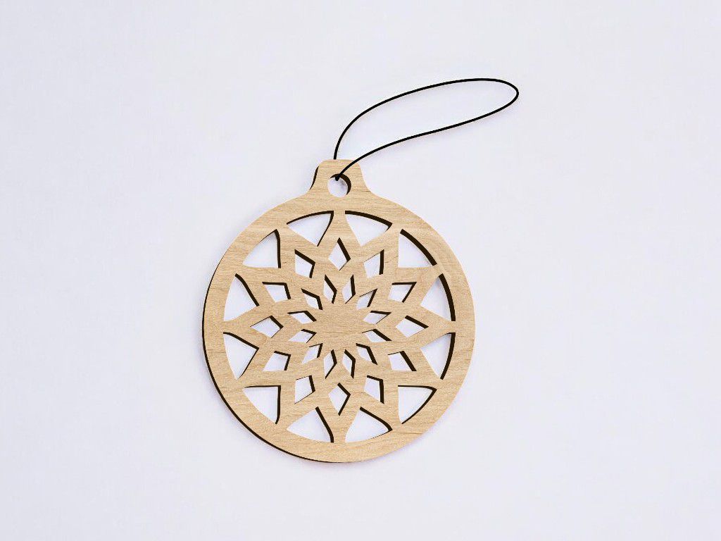 Laser Cut Snowflake Ball Christmas Decoration Vector