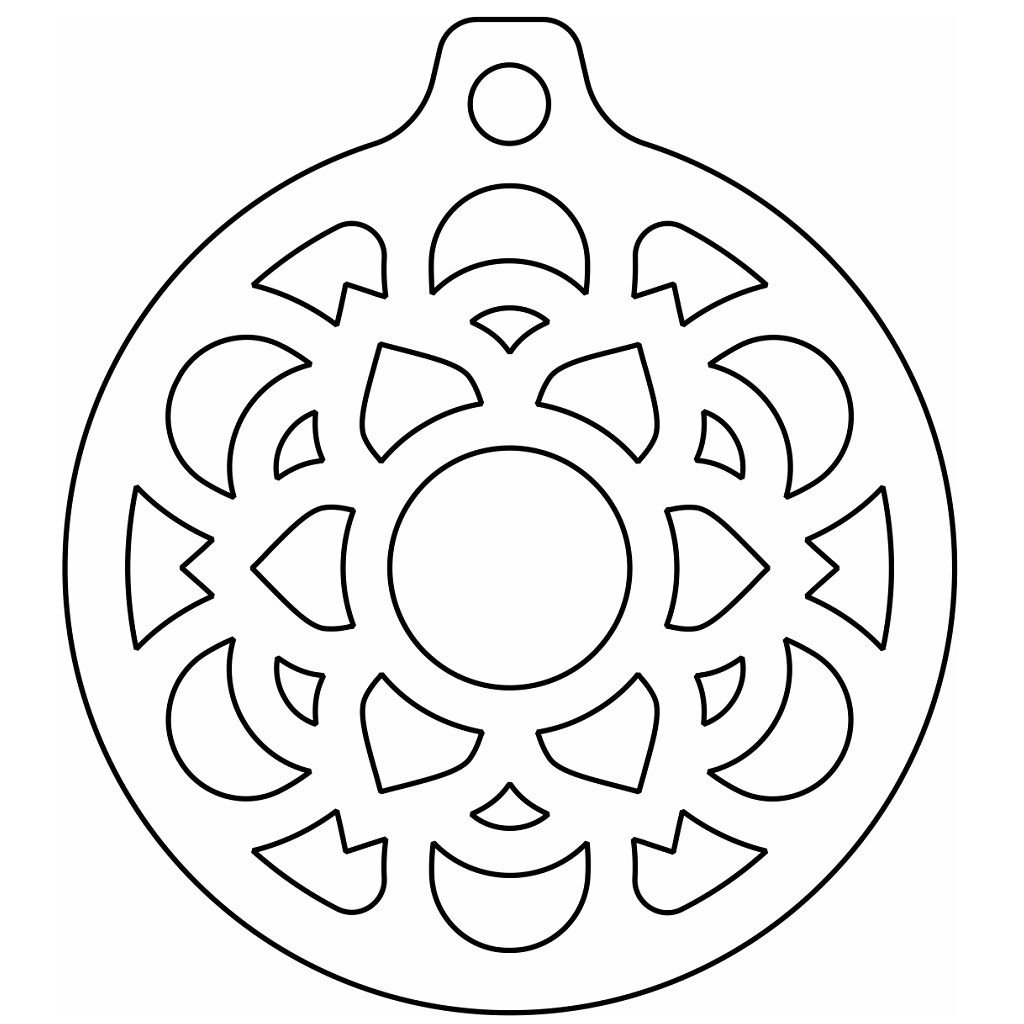 Laser Cut Holiday Snowflake Bauble Vector