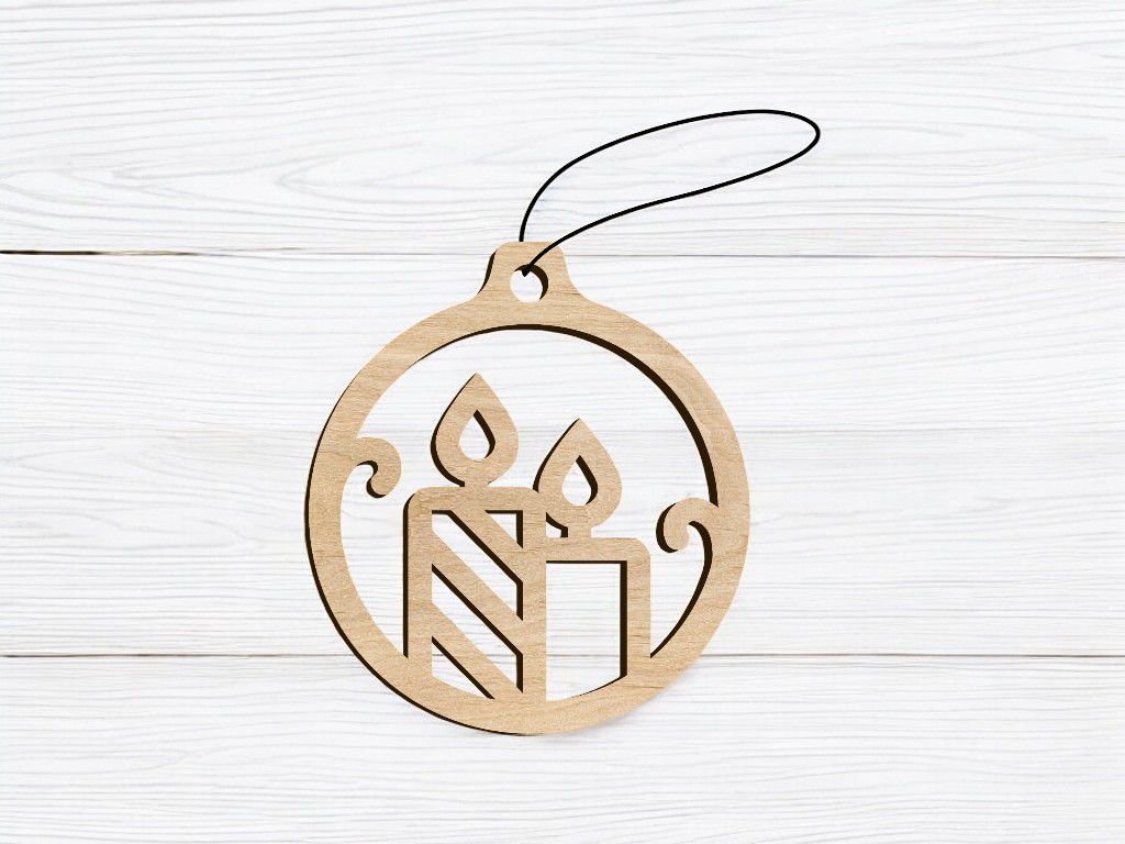 Laser Cut Candle Bauble Vector
